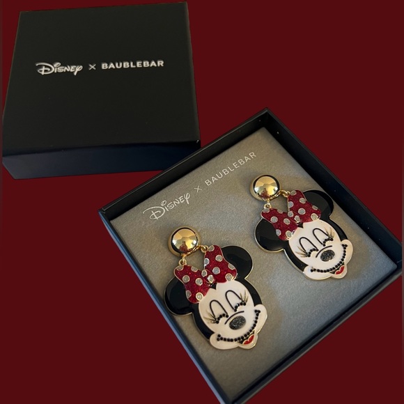 New Disney X Baublebar Statement Minnie Mouse Movable Dangle Earrings - Picture 7 of 16